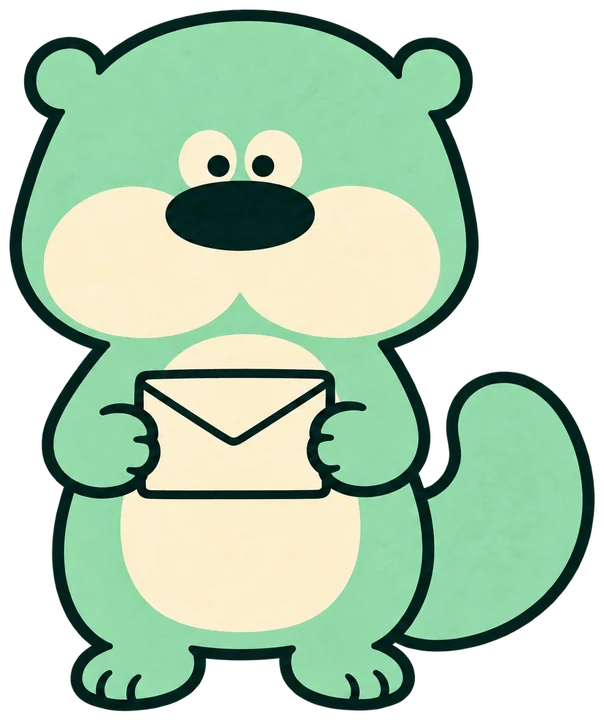 ノートを読むカワウソのカワ
