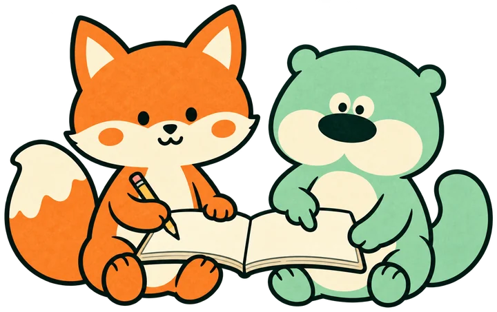 二人でノートに残す